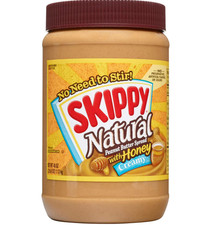 SKIPPY Natural Creamy Peanut Butter Spread with Honey, 6 g Protein Per Serving,