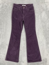 Levi's 726 Flare Pants Womens 26x30 Purple Corduroy High Rise Stretch Casual