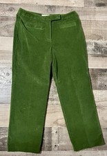 Talbots Green Pants 6 Petites Stretch Pockets Soft Velvet Straight Leg