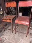 Industrial Metal Stacking Java Chairs Vintage Rustic Patina Indonesia — photo 1