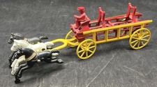 KENTON CAST IRON 324 3 HORSE DRAWN HOOK  LADDER TRUCK Vintage Nice 45