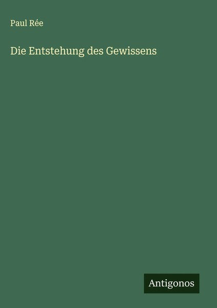 Paul RéE | Die Entstehung Des Gewissens | Buch | Deutsch (2025)-image