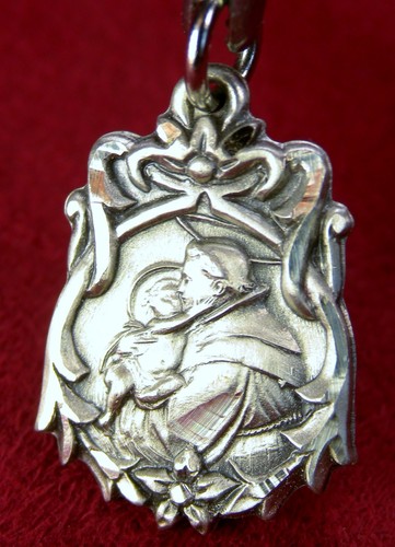 Bertha's RARE Vintage St Anthony's Tongue Relic STERLING Silver Reliquary Medal
