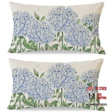 Spring Throw Pillow Covers 12x20 Inch Set of 20" x 12" Pack of 2 Blue Green
