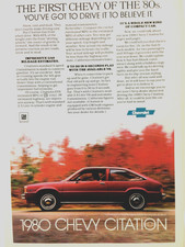 1980 Chevrolet Citation Print Ad First Chevy Of The 80s