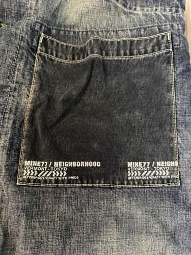 Mine 77 X Neighborhood Collab Herren Cargo Denim Latzhose. Neu mit Etikett Gr. M - Bild 5 von 7