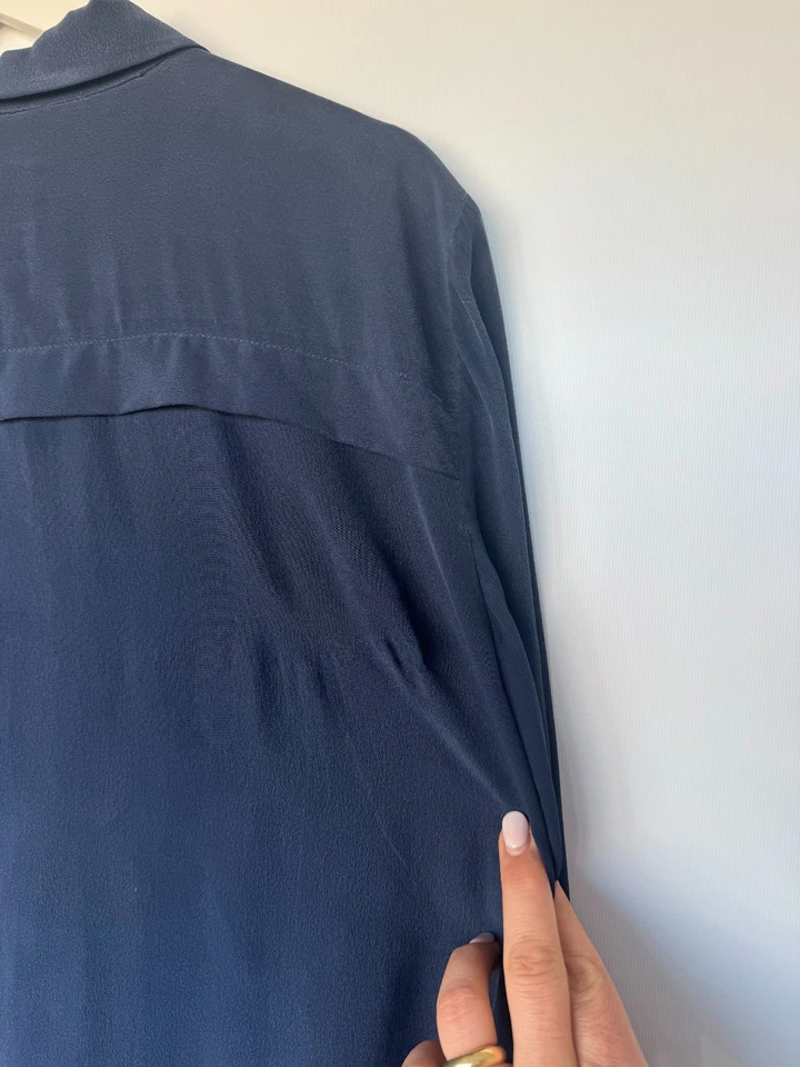 Camisa JAEGER Azul Oscuro 100% Seda Talla UK14 EUR42 Foto 4 de 4