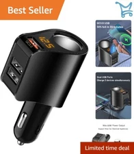 Car Cigarette Lighter Adapter USB Charger Splitter 3 Ports QC3.0 Volt Meter