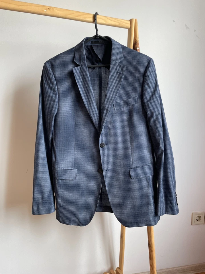 Blazer Pal Zileri Lab Check laine/coton coude daim patchs non doublé taille 5... - Photo 1/4