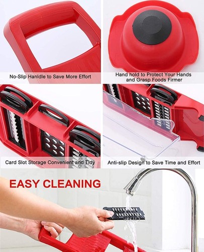6-in-1 Mandoline Slicer & Vegetable Chopper with Julienne, Peeler, Grater Tool - Picture 4 of 6