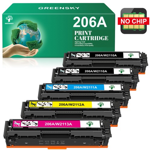 Lotto 206A W2110X per HP 206X Toner Color LaserJet Pro MFP M255dw M283fdw M283cdw - Foto 6 di 9