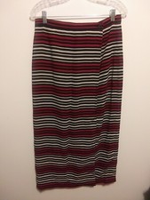 CHAUS Women's Long Wrap Skirt, 12, Multicolor Stripes, Lined