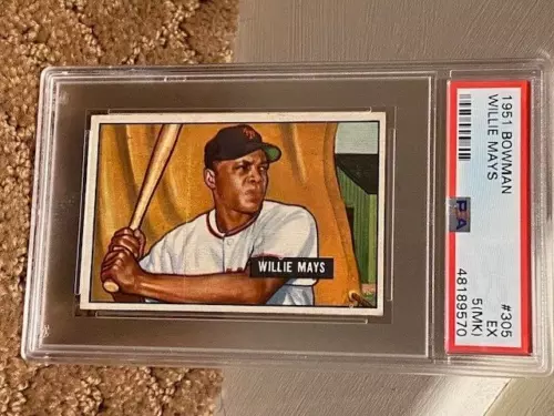 1951 Bowman Willie Mays #305 PSA 5 mk Rookie CENTERED Card PRESENTS REALLY WELL