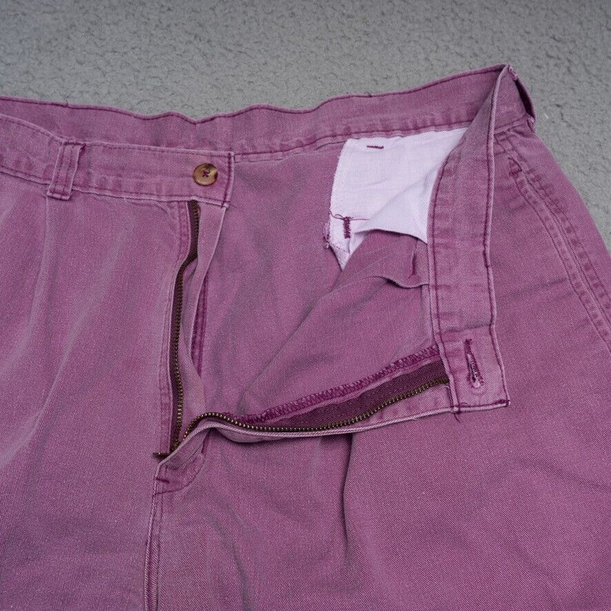 Vintage Duck Head Shorts Mens 36 Purple Pleated Cotton Chino Vintage Duck Head Shorts Mens 36 Purple Pleated Cotton Chino