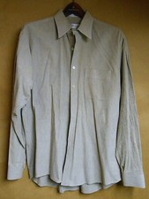Mens Pre Owned Light Brown Casual XL Long Sleeve Dress Shirt Cotton Button Front
