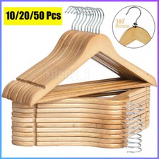 10/20/50 Pcs Wooden Coat Hanger Wood Clothes Hangers Natural Wood Suit Hangers