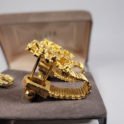 SWANK - Vtg MCM Gold Nugget Bonsai Mesh Wrap Cuff Links & Tie Pin Gift Set! NOS - Picture 5 of 14
