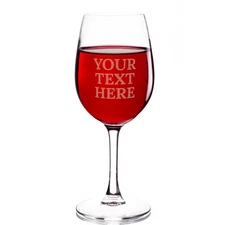 Personalized Wine Glass Custom Text- Laser Engraved Glassware Customized Gift