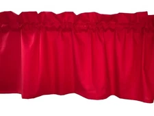 Solid Red Window Valance or Curtain Panel RV basement man cave Home Decor