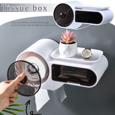 Wall Mounted Bathroom Toilet Paper Holder Plastic Dispenser Roll Paper Storage