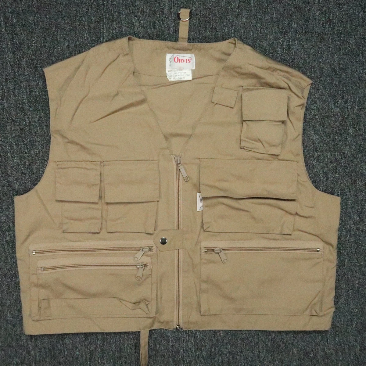 Gilet Orvis Beige Taille L – Homme, 13 Poches, En Toile Coton Pour Pêche Et Outdoor