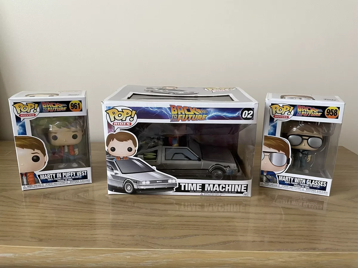 Funko POP! Back to the Future Time Machine 02 Marty McFly DeLorean 958 961  Vest