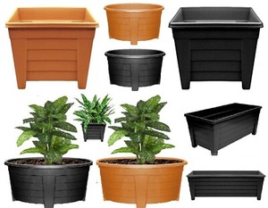 Plastic Planter Long Square Oval Window Box Pot Broad Base Flower Plant Garden