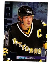 Mario Lemieux PITTSBURGH PENGUINS 1995-96 Fleer/Skybox Metal INTERNATIONAL STEEL