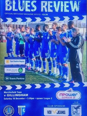 Macclesfield Town V Gillingham 10 12 2011 Npower League 2 Mint