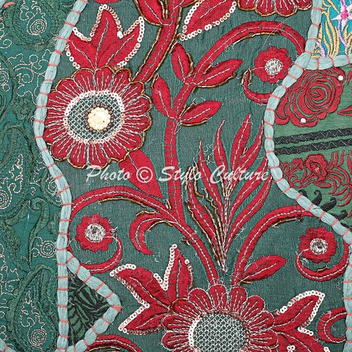 Ethnic Cotton Round Patchwork Floor Cushion Cover Kids Embroidered Vintage 22x22 - Picture 4 of 4