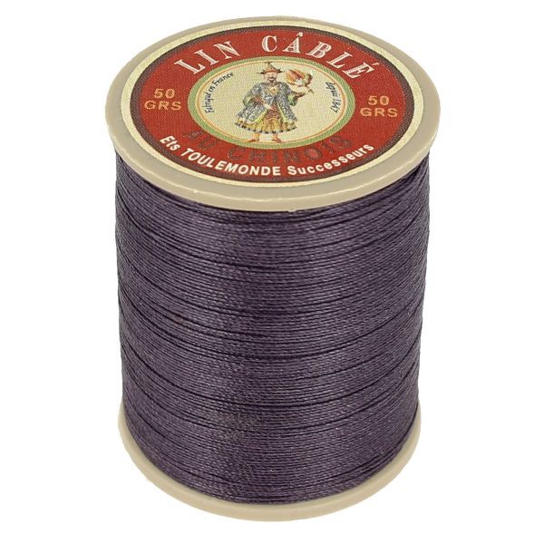 Fil de lin Au Chinois câblé glacé 432 aubergine bobine 200m couture cuir