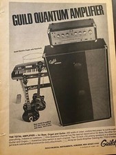 Guild Quantum Amplifiers, Full Page Vintage Print Ad, hp