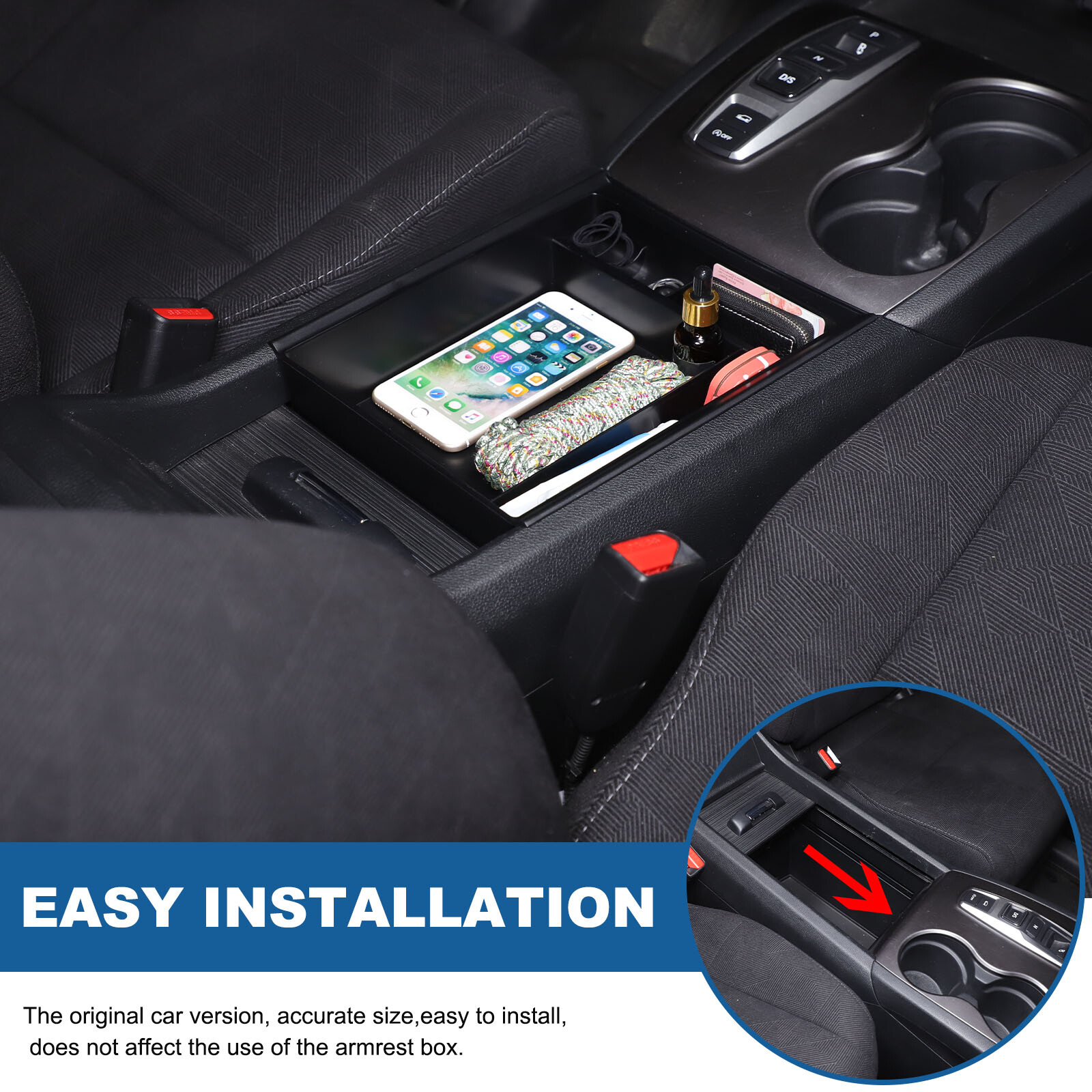 Car Center Console Armrest Box Storage Box Tray For Honda Pilot 2015-2022