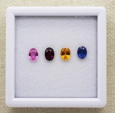 Natural 1.96ct Oval Cut Loose Multicolor Sapphire Lot of 4