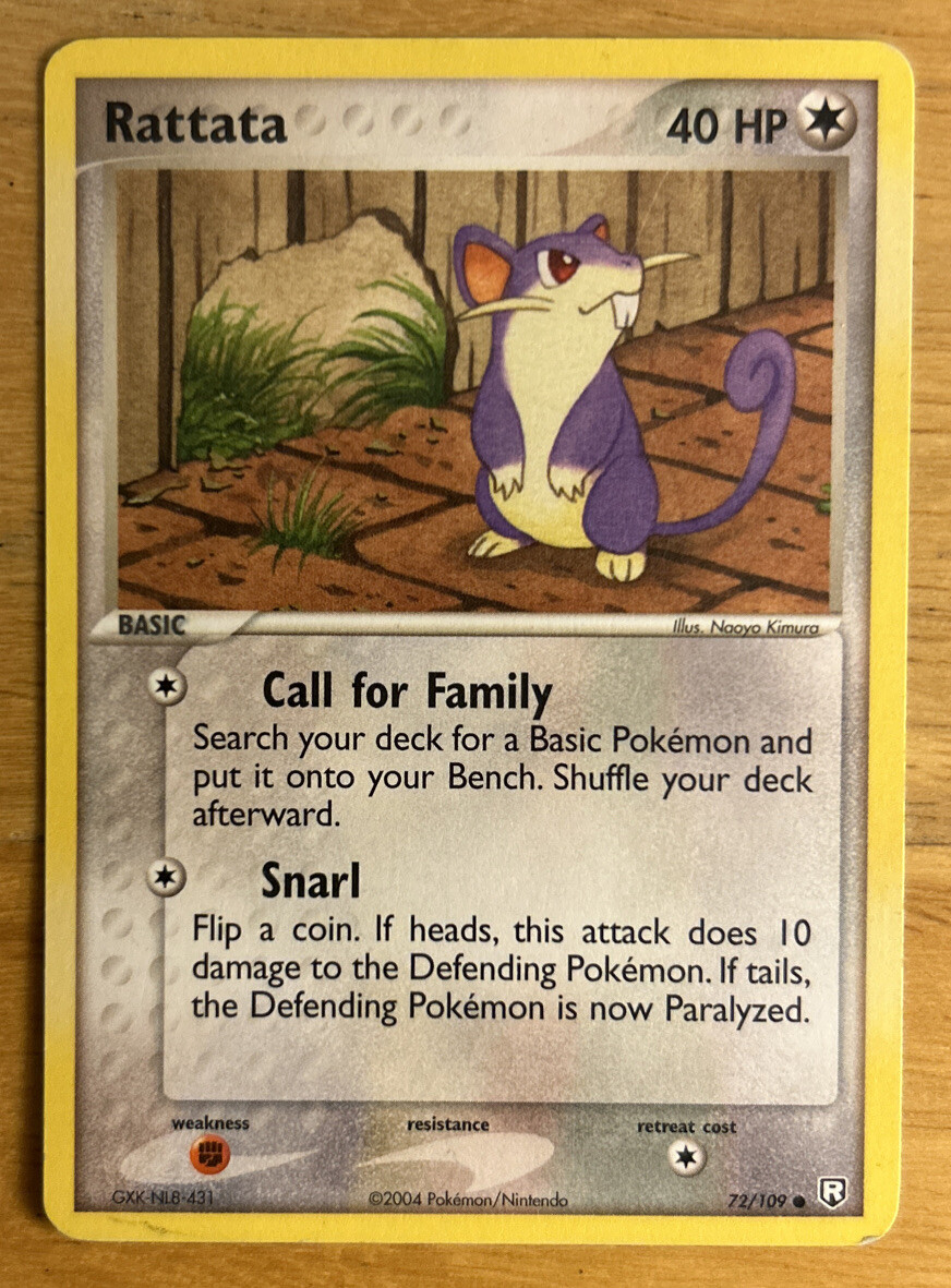 2004 Pokemon TCG EX Team Rocket Returns Rattata 72/109 Non Holo Low-Grade
