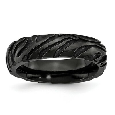 *BRAND NEW* Chisel Titanium Black Ti Safari Domed 6.50mm Wedding Band TB402-7