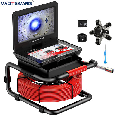 Sewer Drain Pipe Inspection Camera with 512Hz Self Leveling Meter Counter 10''