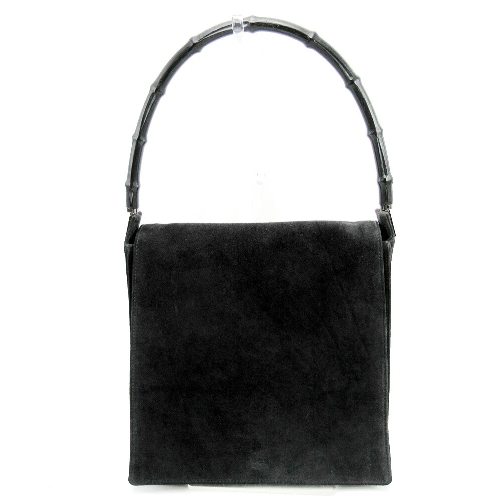 Gucci Shoulder Bag Bamboo Suede x Bamboo Used Authentic D2127