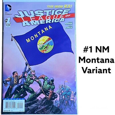 Justice League Of America #1 Montana State Flag Variant New 52 DC Comics 2013 NM