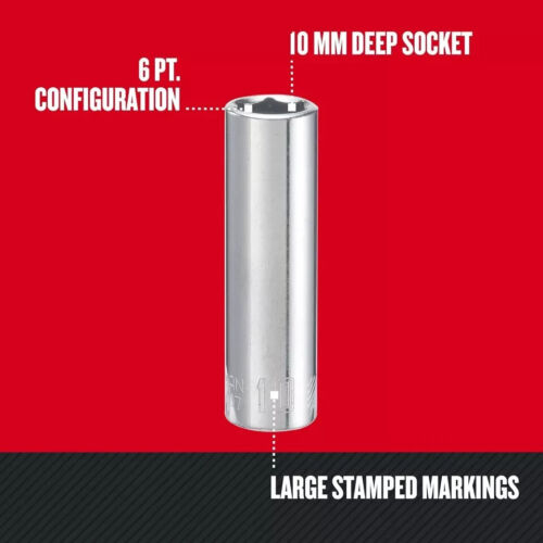 CRAFTSMAN Deep Socket Metric 1/4-Inch Drive 10mm 6-Point CMMT44407 FREE SHIPPING - Bild 3 von 3