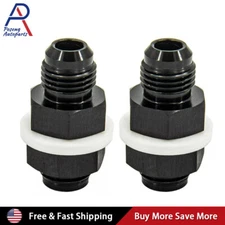 2Pcs 8AN 10AN Male Flare Fuel Cell Bulkhead Fittings With Teflon PTFE Washer