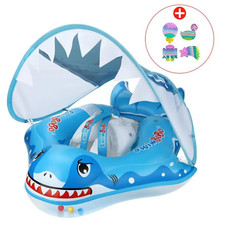 Bouée Bébé Gonflable avec Parasol Anti-UV, Siège Piscine 6-36 Mois