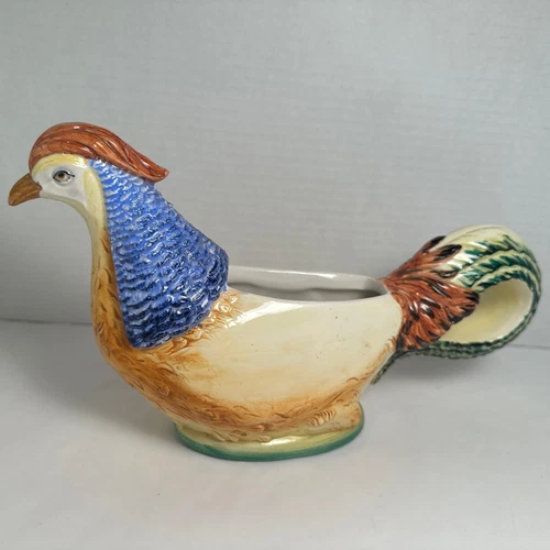 Vintage Mottahedeh Italy Gravy  Boat  11"x6" Bird Bowl READ description