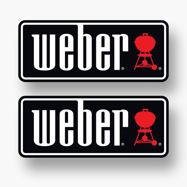 2x WEBER Sticker Vinyl Decal Logo Grill Genesis BBQ Barbecue iGrill