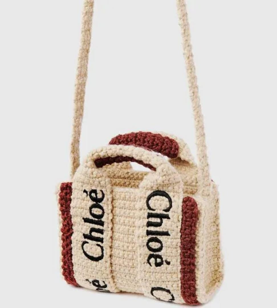 【国内即発】CHLOE WOODY ナノBAG Chloé Chloe Woody Logo Crochet Nano Tote Bag Crossbody