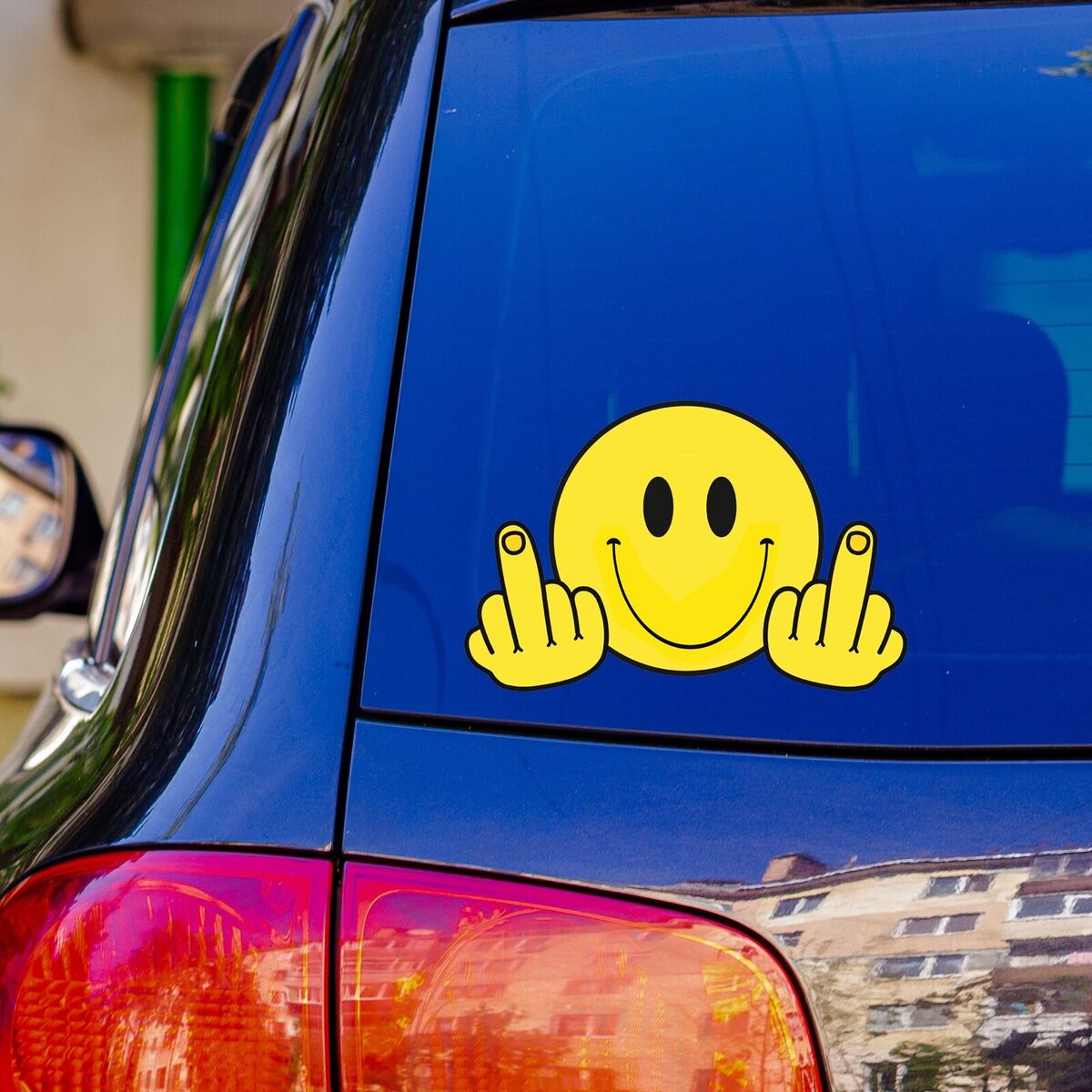 Smiley Face Decal Sticker Car Window Funny LOL F U Middle Finger Flick off  Truck