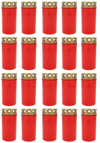 20x Grablicht Brenner Nr. 3 rot | Grabkerzen | Öllicht Grabschmuck Dauerbrenner - Bild 1 von 2