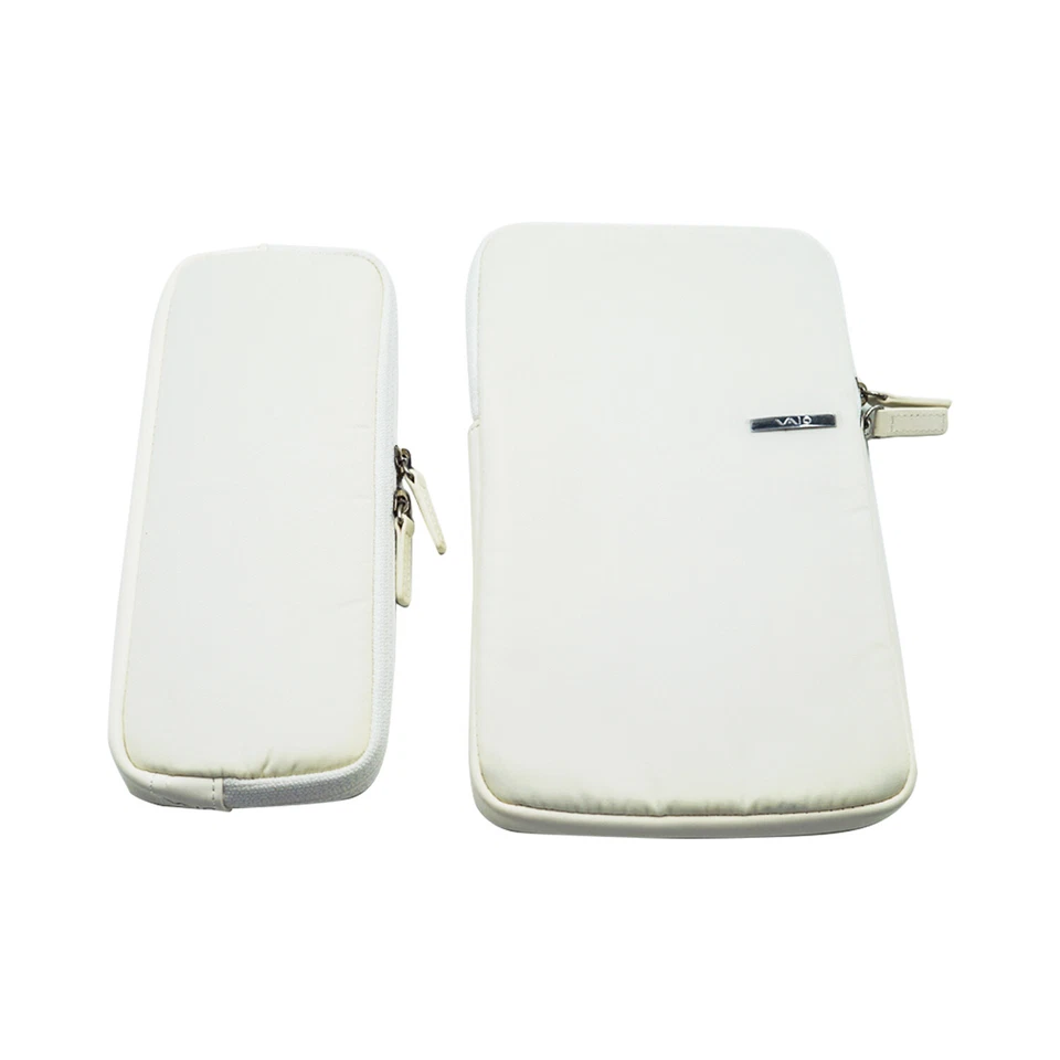 Sony VAIO P Series Laptop Sleeve Case w/ Adapter Pouch | 5.5"x10.5"| White/Green - Image 2 of 4