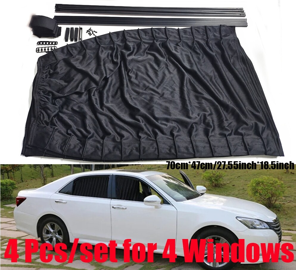 4Pcs Foldable Car Side Window Sun Shades for UV Protection