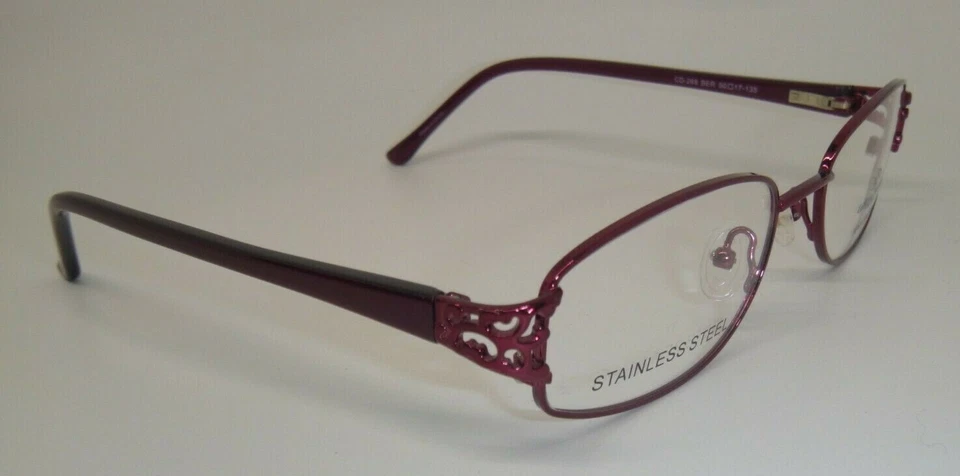 Catherine Deneuve Lunettes CD-268 BER Berry Metal Eyeglasses Frame 50-17-135 RX - Image 3 of 4
